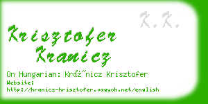 krisztofer kranicz business card